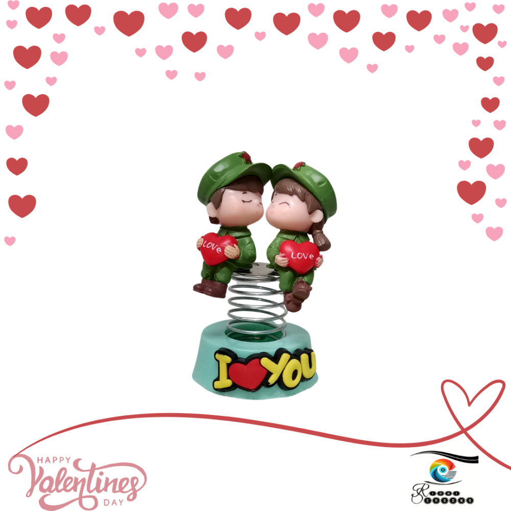 Anime couple for car ornament with green hat