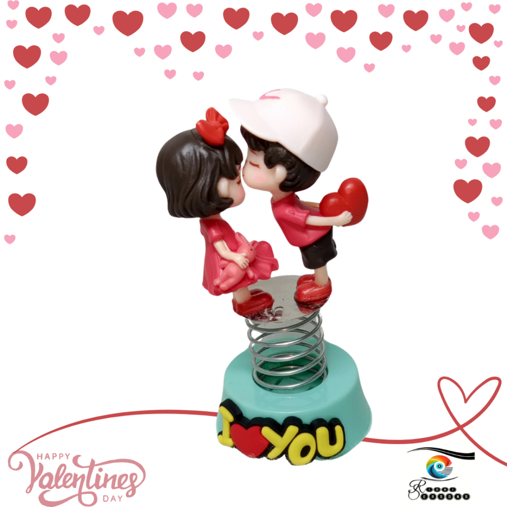 Anime couple for car ornament boy with red heart