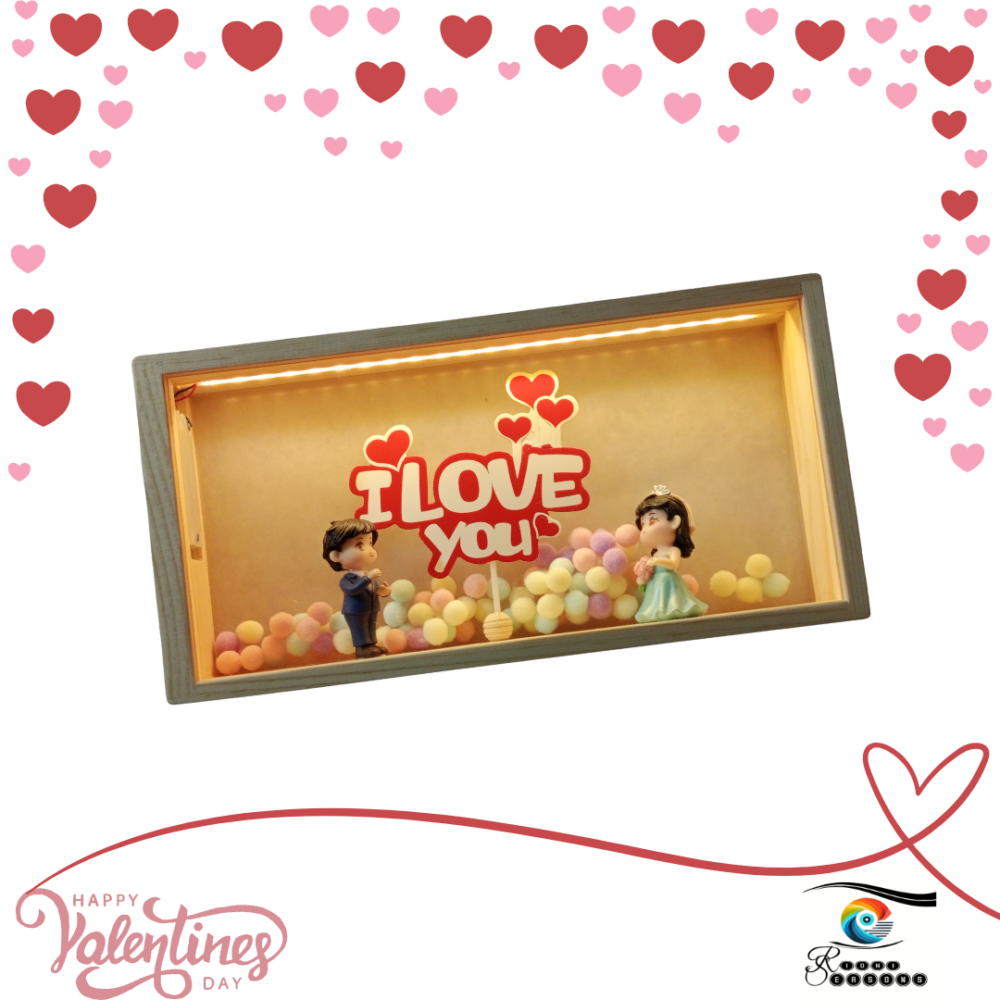 VD - ORNAMENT - Wood Box - I Love You Mini Couple